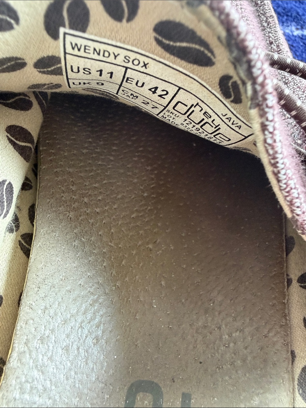 Hey Dude Wendy Sox Java Coffee Bean Loafers Women’s Size 11 EU 42 - Picture 5 of 11